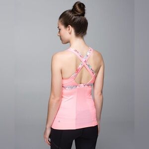 Lululemon Stuff Your Bra Tank Top Pink Flowabunga Size 8